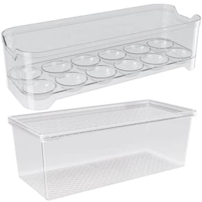 Kit Organizador de Geladeira 4,5L e Porta Ovos 12 Unidades T