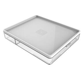 Pote com Divisórias e Tampa 1L Crippa Marmita Retangular 23,5x19x4,5cm Branco