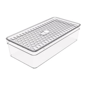 Organizador de Geladeira com Tampa 2,8L Médio Transparente Frutas Legumes Crippa