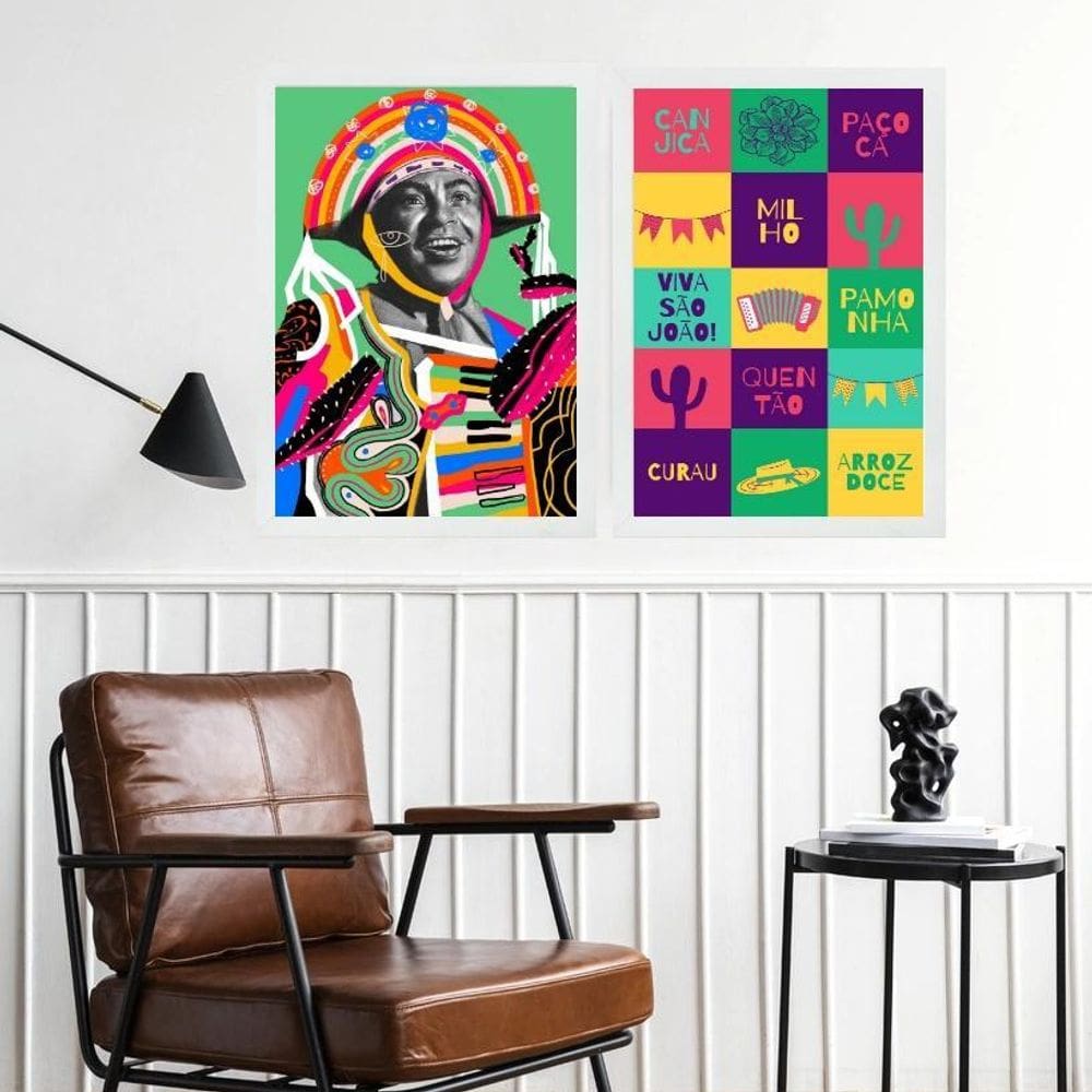 Kit 2 Quadros Decorativos Festa Junina - Arraiá 45X34Cm