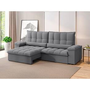 Sofá Sideral Retrátil e Reclinável com Molas no Assento 2,00m Velosuede - NETSOFAS