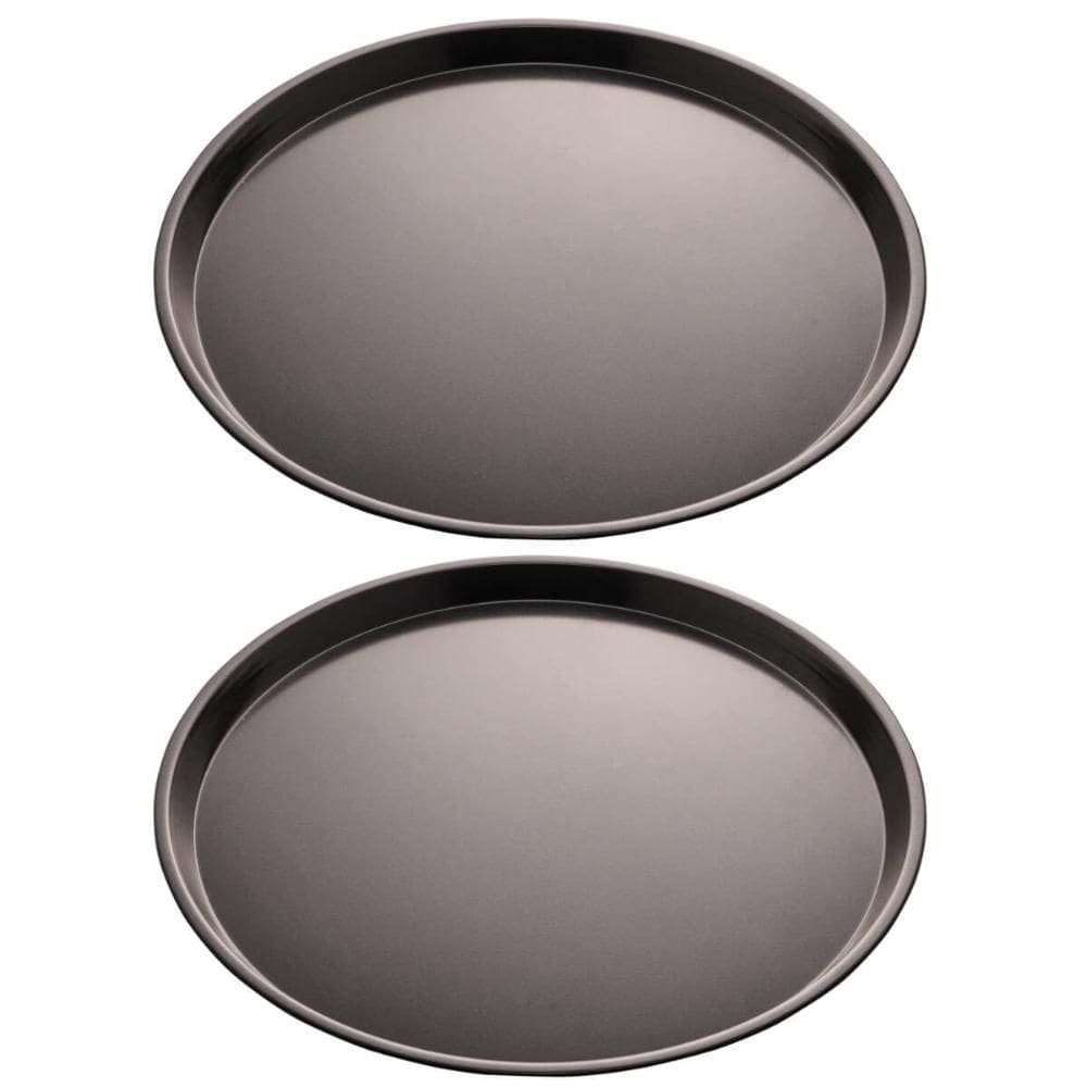 Kit 2 Assadeiras Antiaderentes Formas de Pizza 36cm Preta Redondas Aço Carbono Lyor
