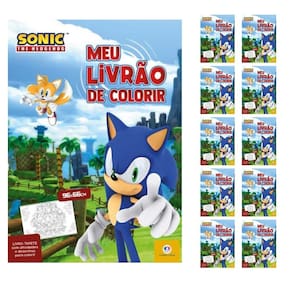 Kit Livro Tapete Do Sonic Colorir Lembrancinha Festa
