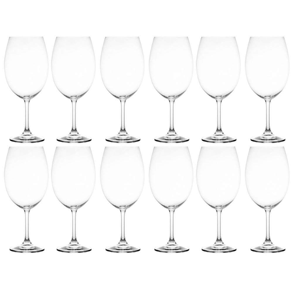 Conjunto 12 Taças de Vinho Tinto 580ml Cristal Degustação Lyor Sommelier Crystalite Bohemia Linha Sylvia