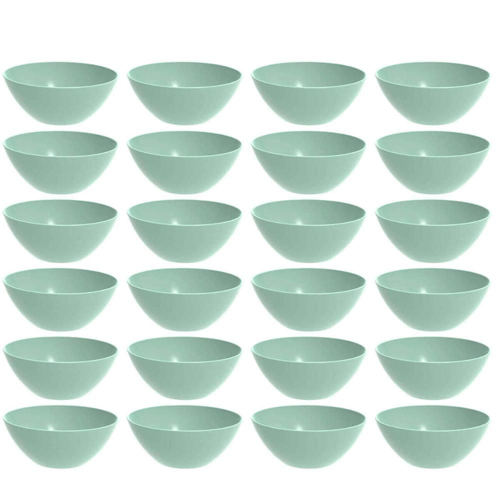 Kit 24 Tigelas Redondas 2,3L Travessa Verde Menta Servir Salada Sobremesa Crippa