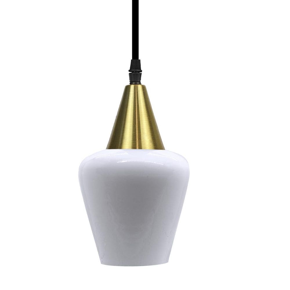 Pendente Taschibra Monalisa Pp Leitoso E27 Bivolt Ouro