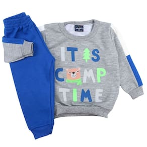 Conjunto Bebê Menino Blusa e Calça Ursinho Flanelado Inverno