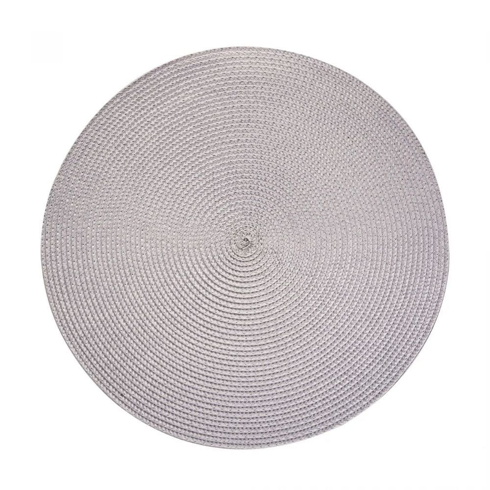Jogo Americano Redondo Fresno Espiral Cinza 38cm Unidade - Lyor