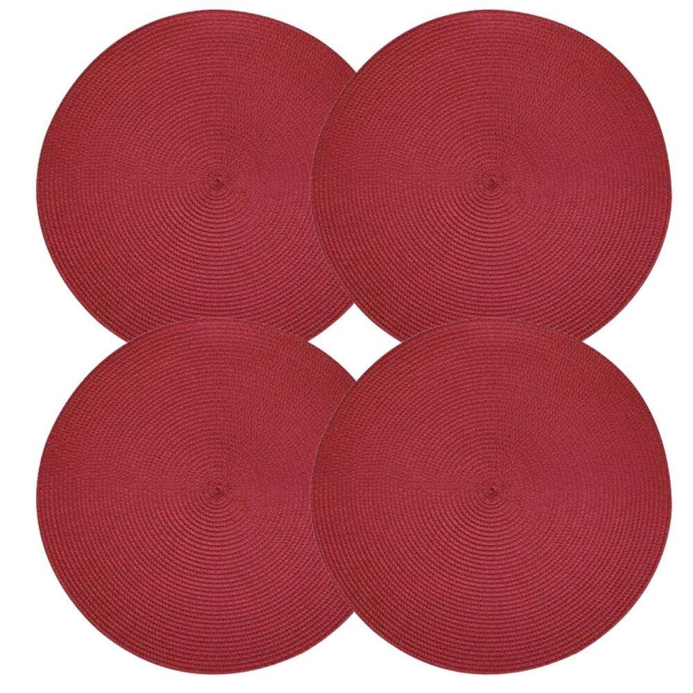 Jogo Americano Redondo Fresno Espiral Cereja 38cm 4 Peças - Lyor