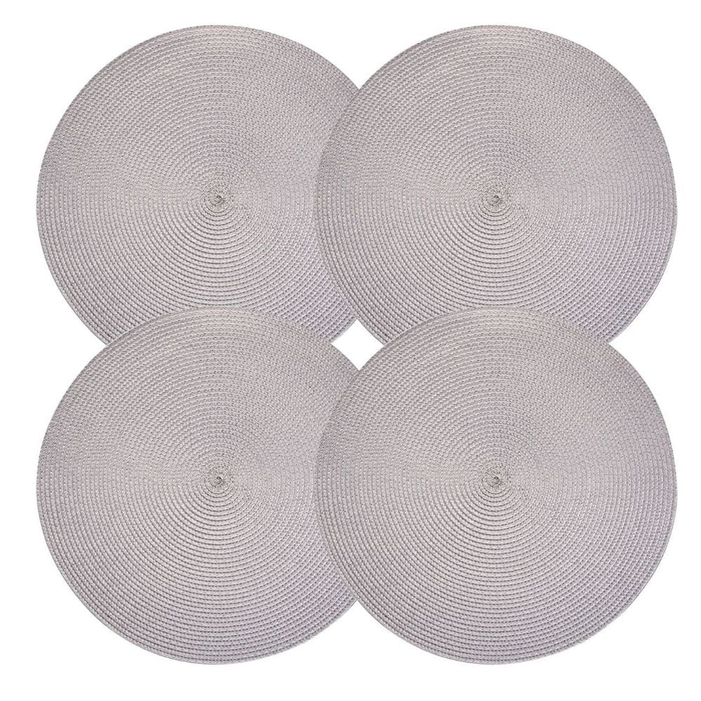 Jogo Americano Redondo Fresno Espiral Cinza 38cm 4 Peças - Lyor