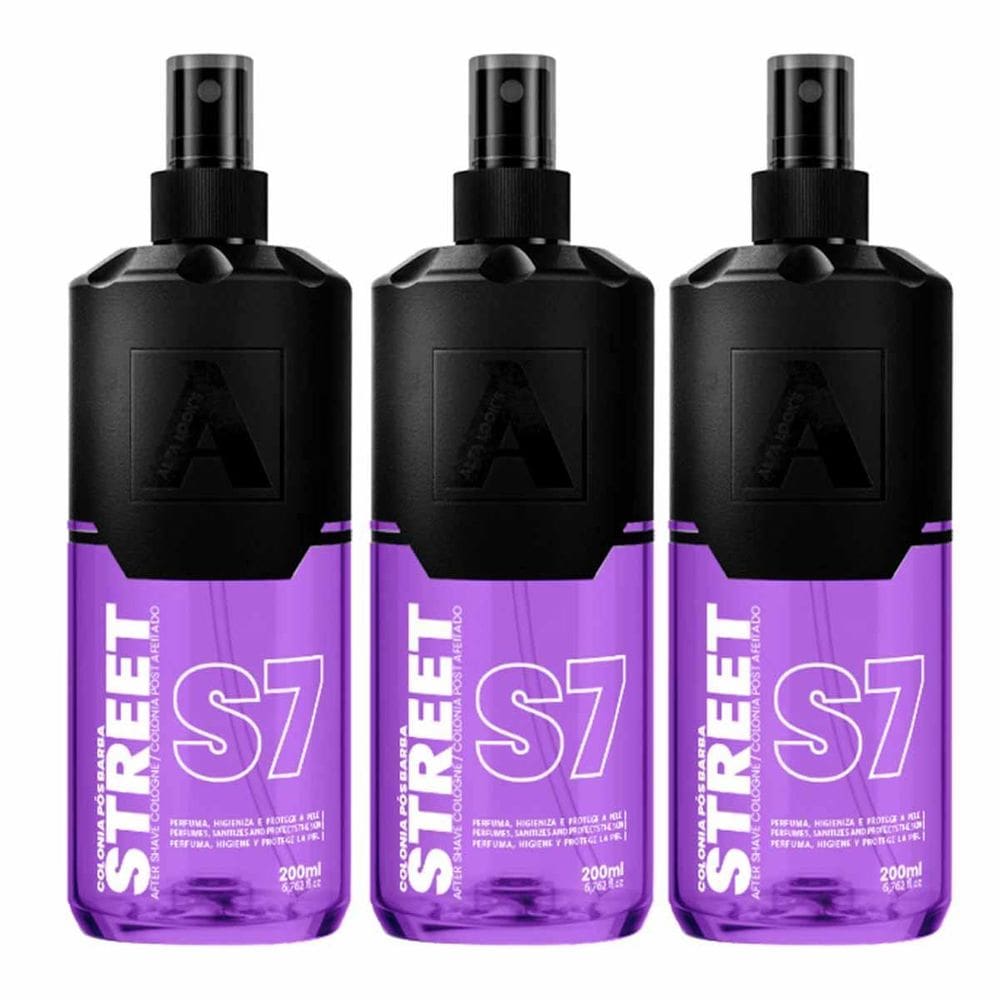 Kit 3X Loção Pós Barba Street S7 200Ml Alfa Looks