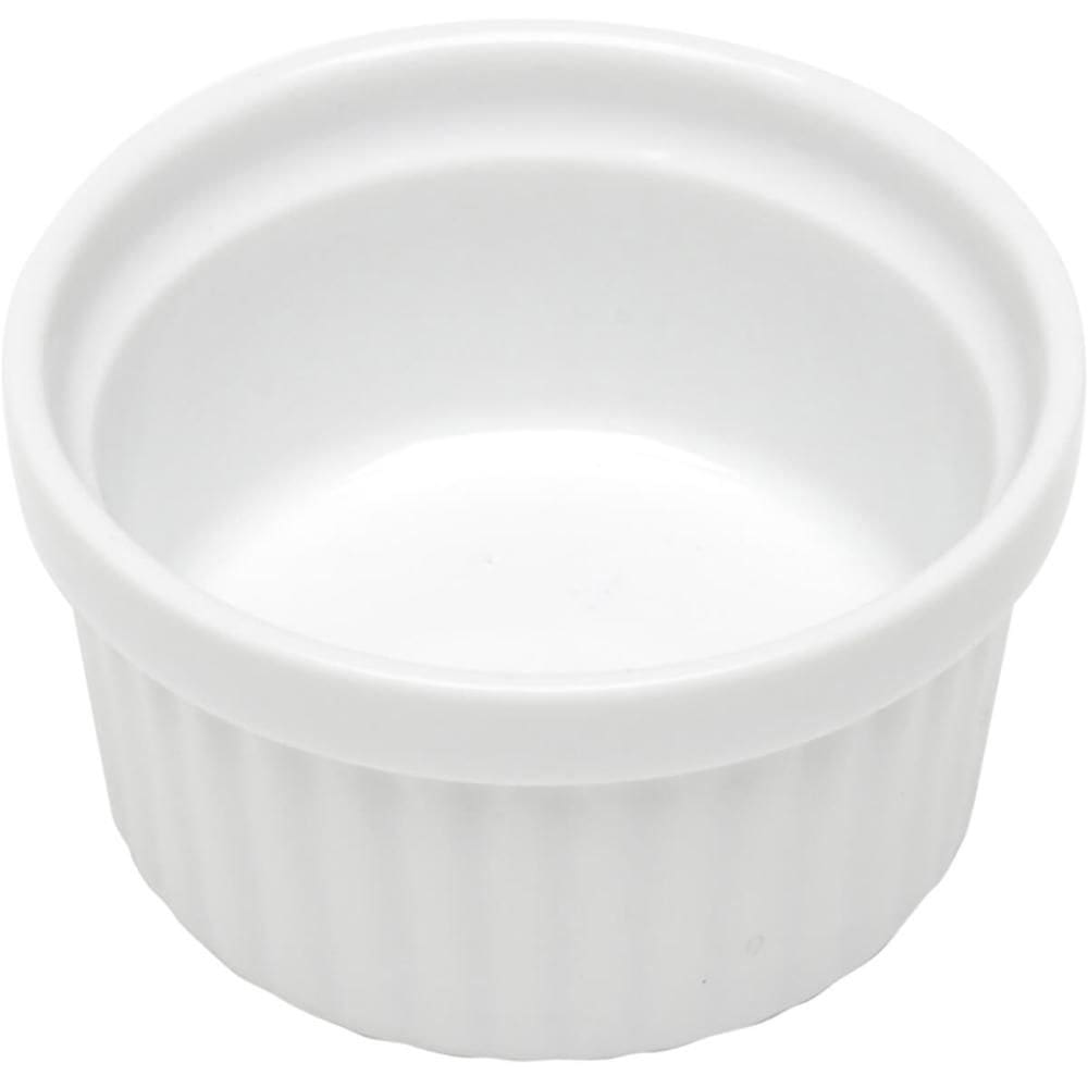 Jogo 10 Ramekin Molheira Canelado Porcelana 40ml Classic Branco Lyor Servir Caldas