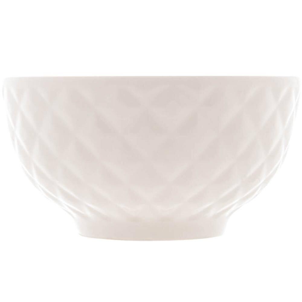 50 Tigelas de Porcelana Branca 280ml Diamond Cumbucas Pequenas Sobremesas Frutas Restaurantes Lyor