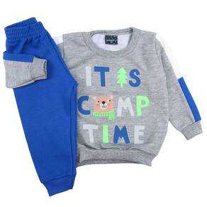 Conjunto Bebê Menino Blusa e Calça Ursinho Flanelado Inverno