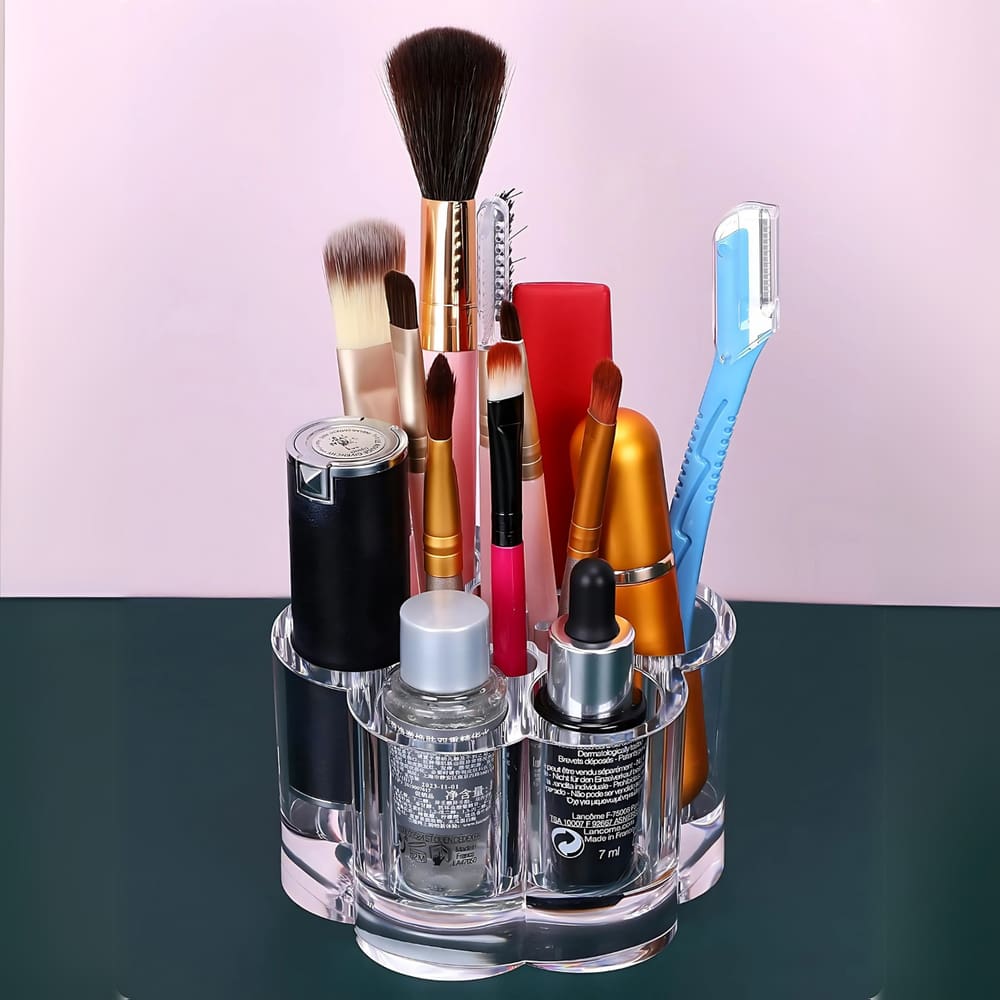Porta Pincel e Batom de Acrílico Organizador de Maquiagem e Cosméticos 12 Divisões Make