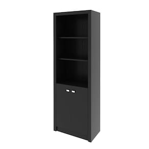 Armário Alto para Escritório com 2 Portas e 5 Prateleiras Preto ME4110 Tecnomobili