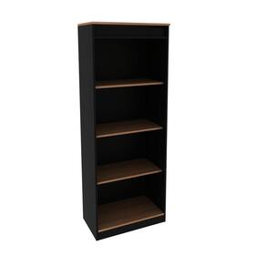Armário Estante para Escritório com 4 Prateleiras ME4150 Amêndoa/Preto Tecnomobili