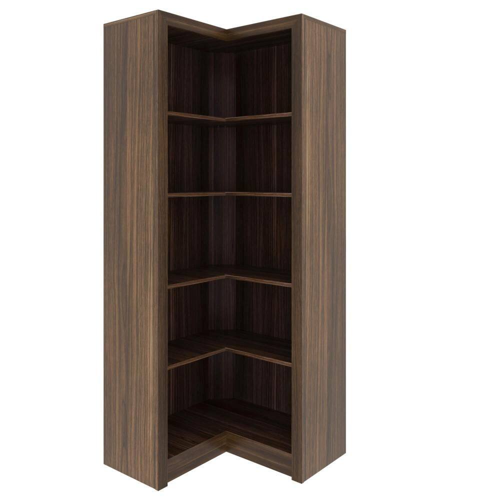 Armário Estante de Canto Aberto com 6 Prateleira Escritório Home Office ME4132 Nogal Tecnomobili