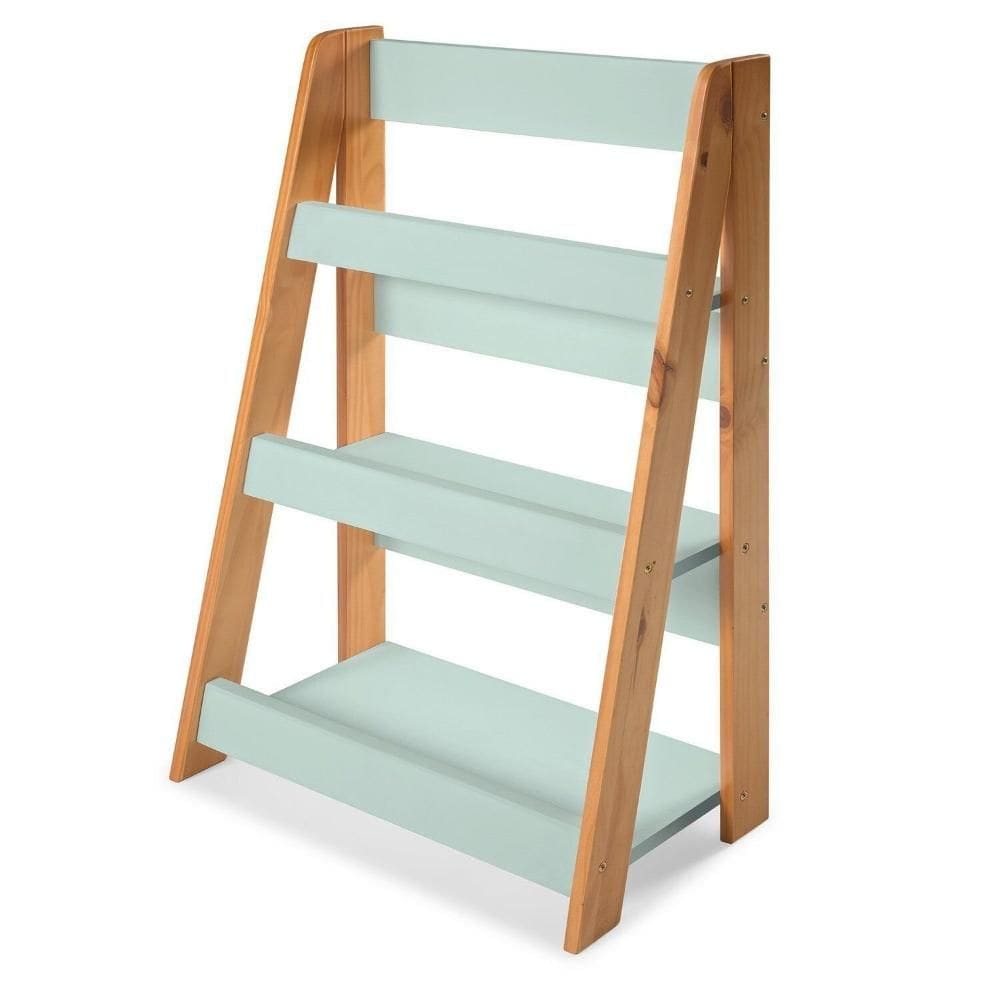 Porta Livros de Chão 85x24x85cm Infantil Verde Bebê/Amêndoa