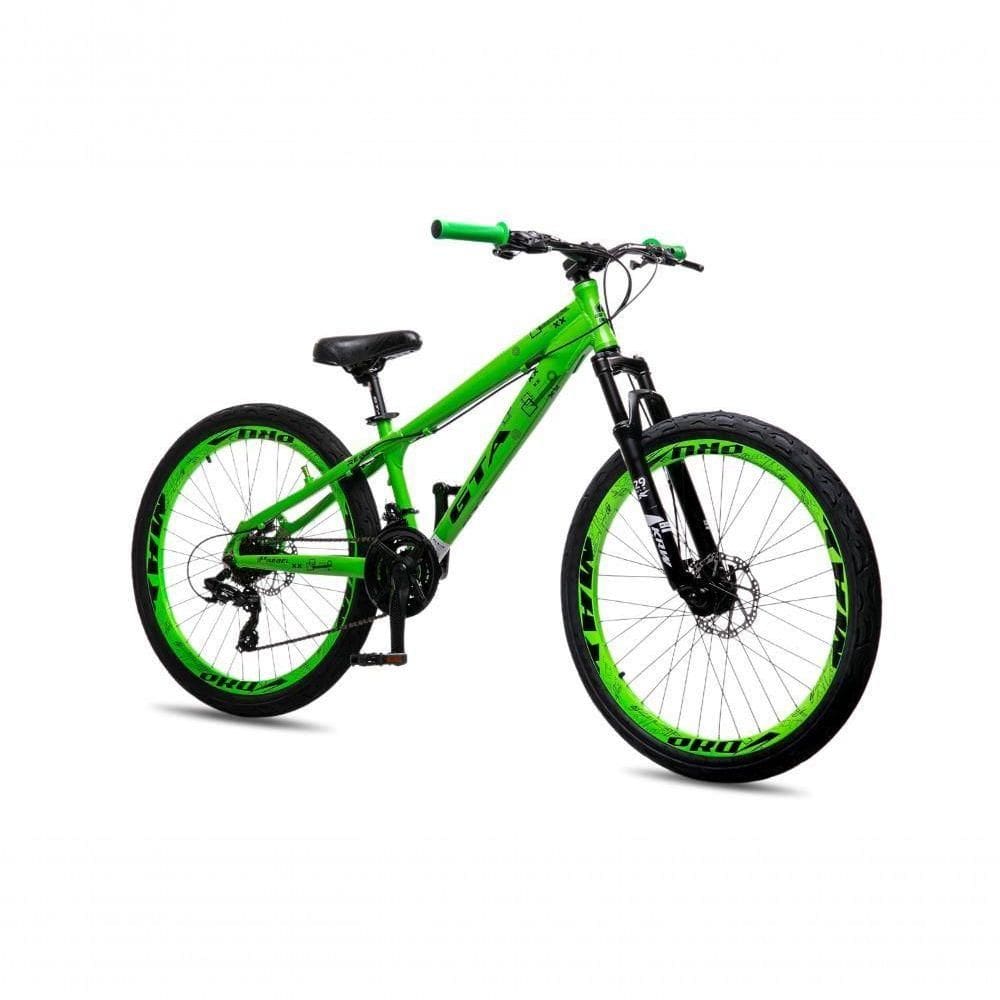 Bicicleta Freeride Krw Aro 26 Freio A Disco 24 Velocidades - Verde/preto - Tu Verde/preto