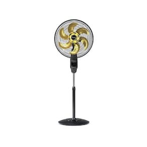 Ventilador de Coluna Mallory Chronos 6 Pás 140W Preto com Dourado - 220V