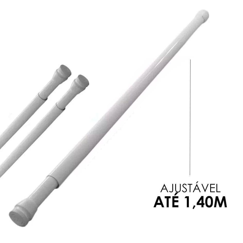 Tubo Barra Extensível Ajustável Cortina Box De Banheiro 0,90 A 1,40