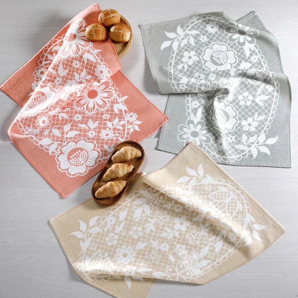 Kit 3 Panos de Prato Estampados Atoalhado Felpudo Algodão Dohler
