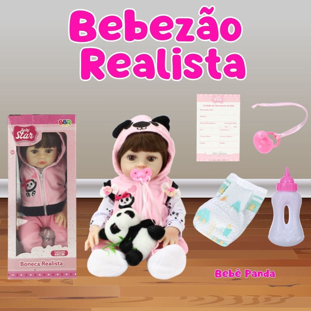 Boneca Realista Morena Panda