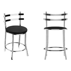 Banqueta Cromada Redonda Siena Média 60cm Flape