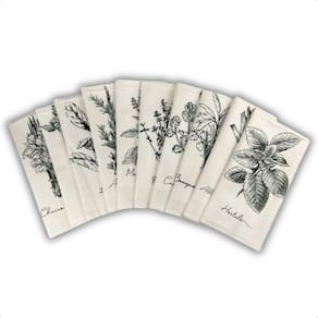 Kit 5 Panos De Prato Cru Estampado Coleção Temperos 100% Algodão