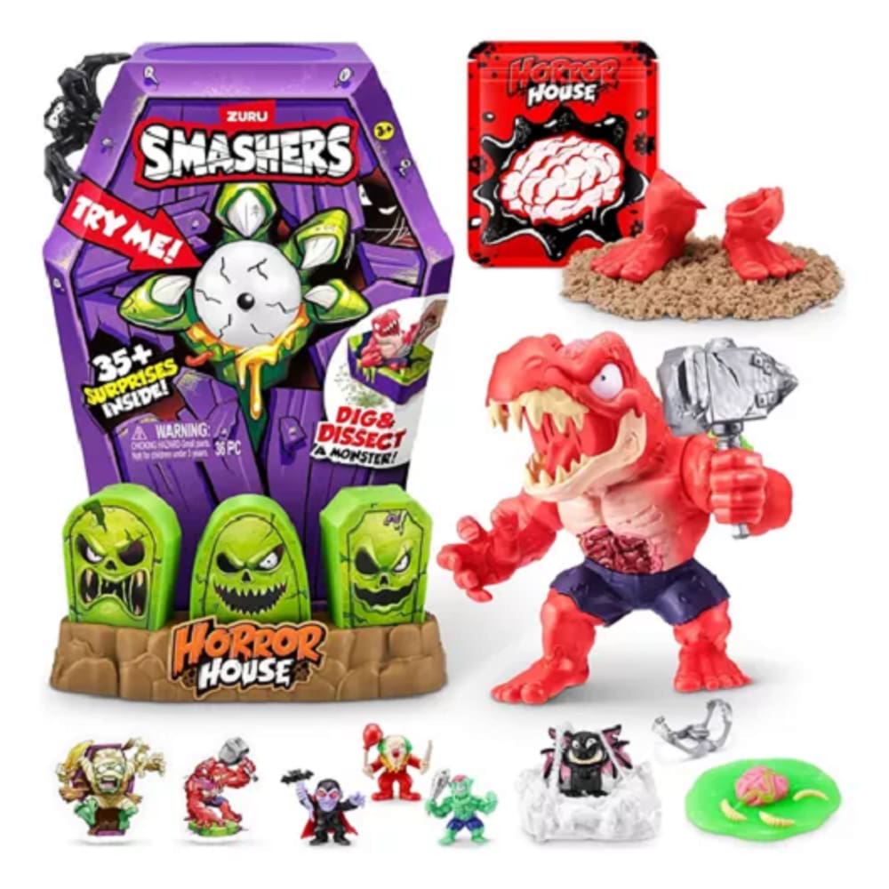 Smashers Zuru Monster Horror House Series 1 - Casa Do Horror Grande Verm – 35 Surpresas - Fun