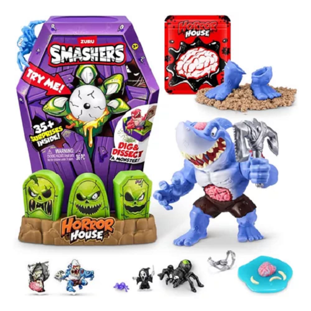 Smashers Zuru Monster Horror House Series 1 - Casa Do Horror Grande Azul – 35 Surpresas - Fun