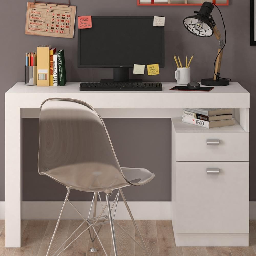 Mesa de Computador Escrivaninha Escritório 1 Porta 1 Gaveta