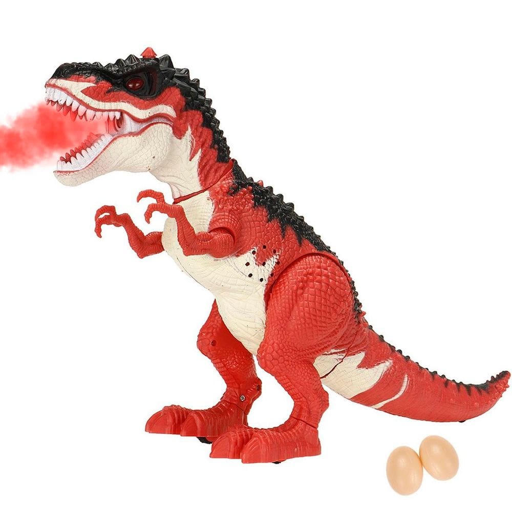 Brinquedo Tiranossauro Rex Com Som Luz Movimento Bota Ovos