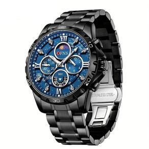 Relógio Masculino Ofns, Esportivo Luxuoso, Seis Agulhas Multifuncionais Azul