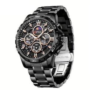 Relógio Masculino Ofns, Esportivo Luxuoso, Seis Agulhas Multifuncionais Rosa Preto