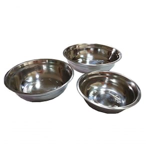 Kit Bacia Tigela Saladeira Em Inox Com 3 Peças Docesar