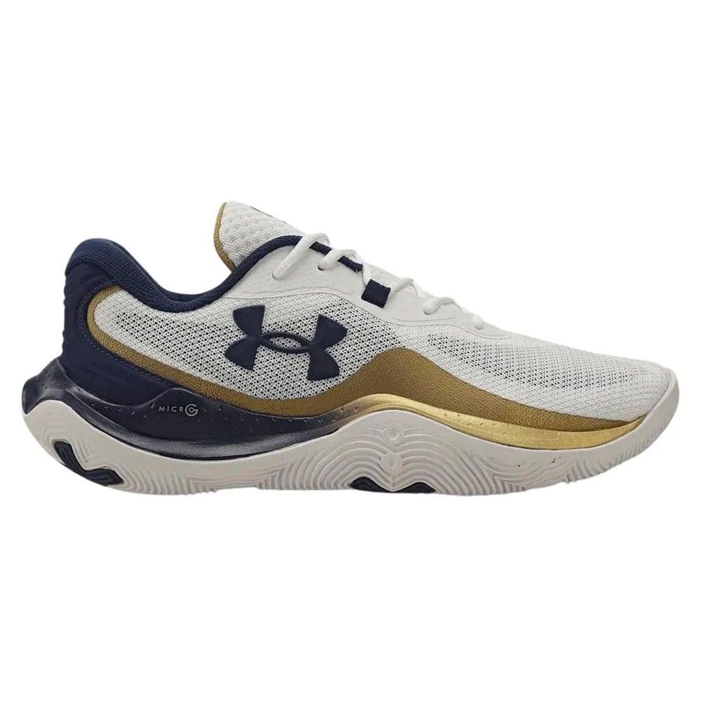 Tênis Under Armour Buzzer 2 Branco/Dourado/Marinho