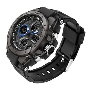 Relógio Esportivo Masculino - à Prova D`água 50m, Display Led Preto Azul