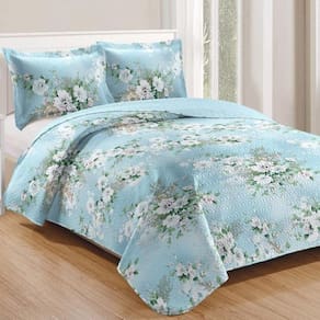 Kit Cobre Leito Colcha Mix Queen Estampado 3 Peças - Yasmin