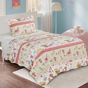 Kit Cobre Leito Colcha Solteiro Infantil Joy 2 Peças
