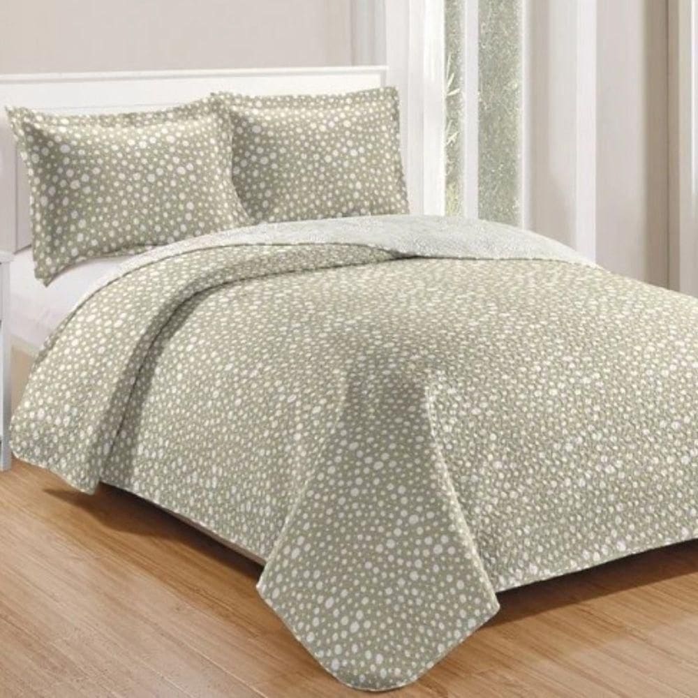 Kit Cobre Leito Colcha Mix Queen Estampado 3 Peças/Beatriz