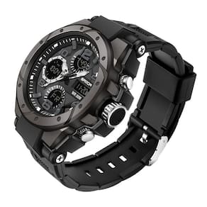 Relógio Esportivo Masculino - à Prova D`água 50m, Display Led Preto