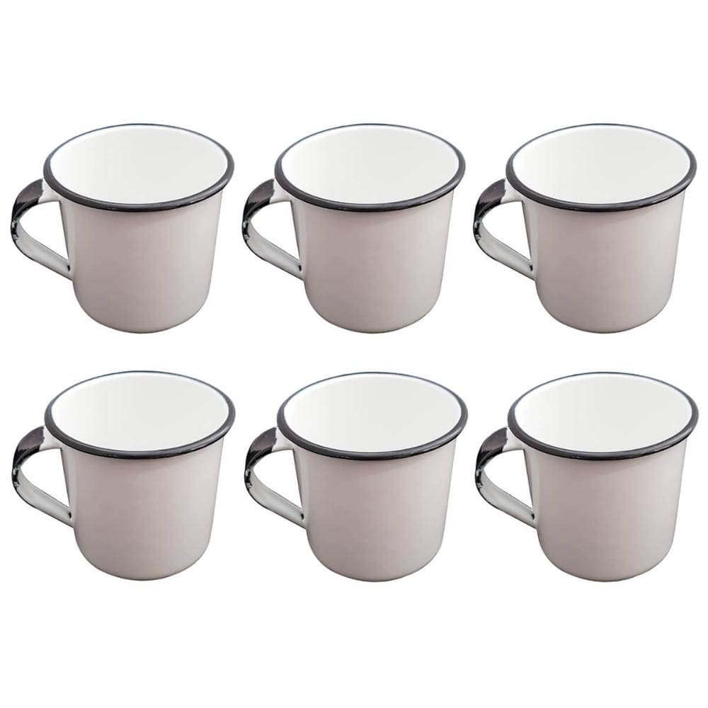 Jogo 6 Xícaras Café Caneca Esmaltada 400ml Caneca de Agata