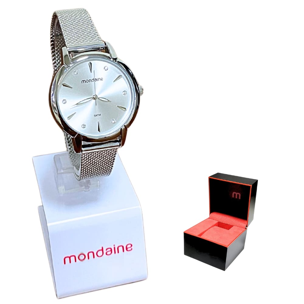 Relógio Mondaine Feminino Analógico Prateado Cristais 32703L0MVNE1
