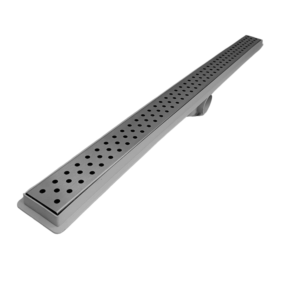 Ralo Linear 5x70 Banheiro Inox 304 Perfurado Coletor Cinza Saídas 40mm com Tela (5cm x 70cm)