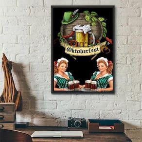 Quadro Vintage Cerveja - Oktoberfest 24X18Cm