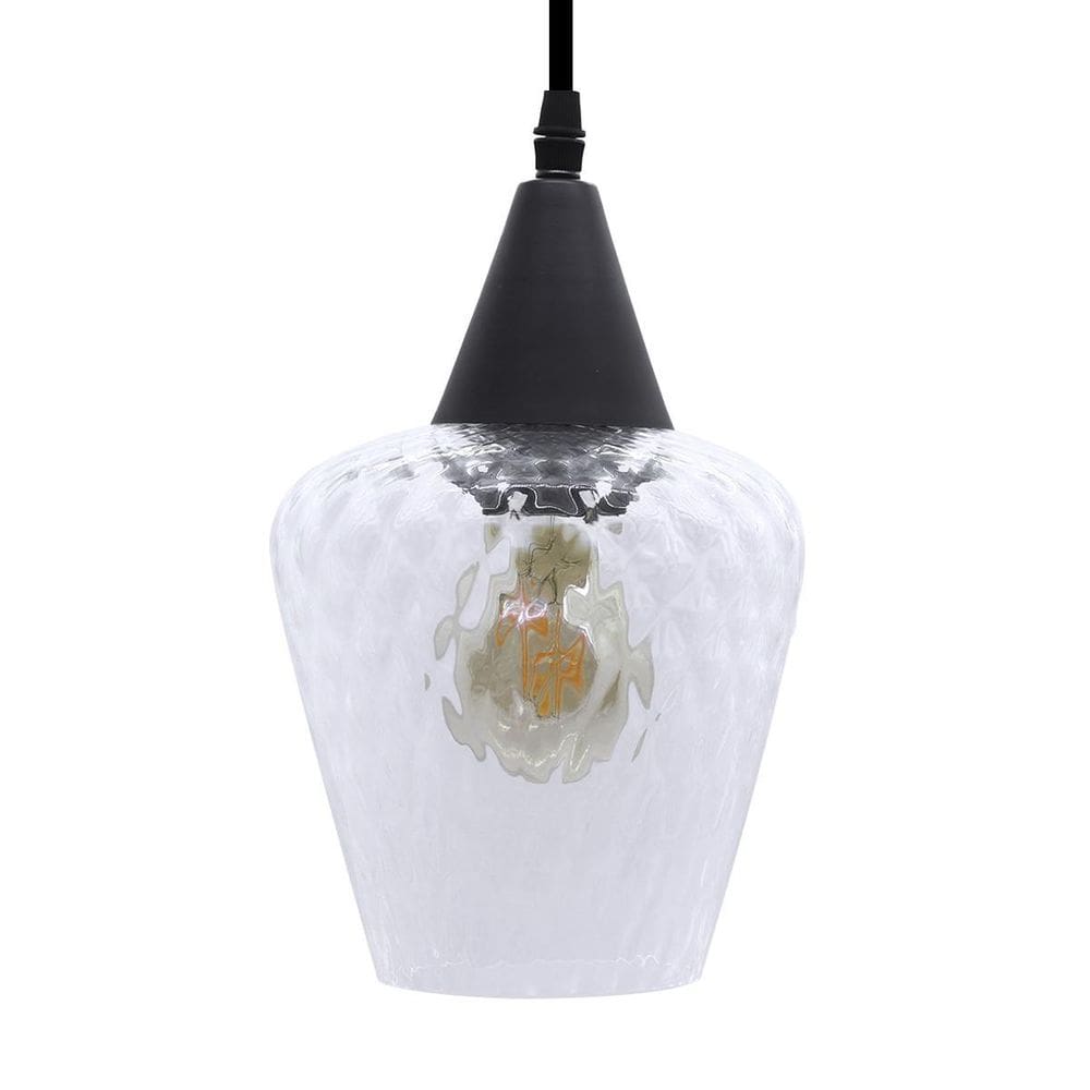 Pendente Taschibra Monalisa Boreal Transparente E27 Preto
