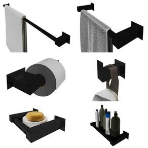 Kit Toalheiro 60Cm Inox Banheiro 6 Pçs Polido Ou Preto Fosco
