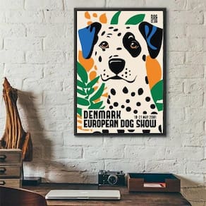 Quadro Dálmata - Denmark Dog Show Poster 33X24Cm - Com Vidro